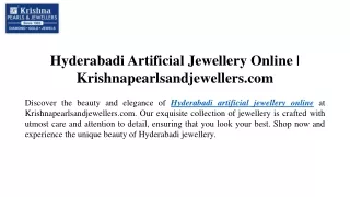 Hyderabadi Artificial Jewellery Online Krishnapearlsandjewellers.com