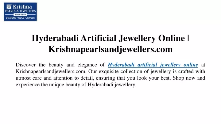 hyderabadi artificial jewellery online