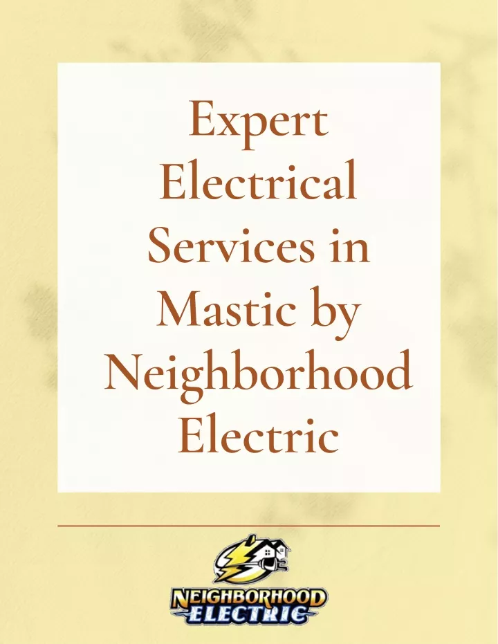expert electrical services in mastic