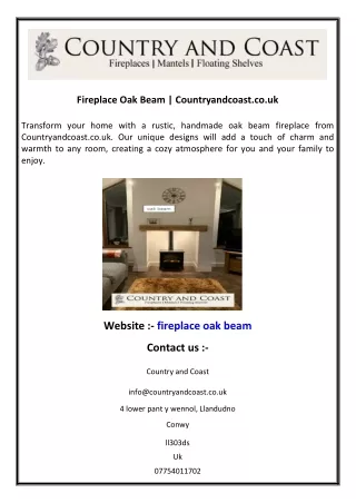 Fireplace Oak Beam  Countryandcoast.co.uk