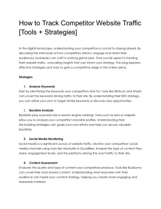 How to Track Competitor Website Traffic [Tools   Strategies]