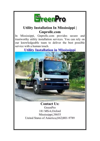 Utility Installation In Mississippi  Gnprollc.com