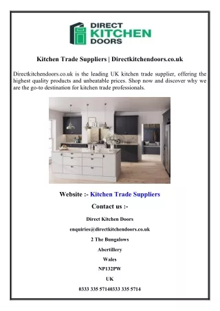 Kitchen Trade Suppliers  Directkitchendoors.co.uk