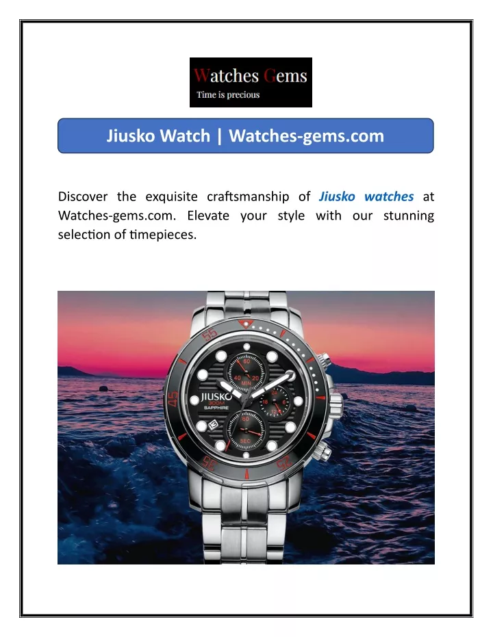 jiusko watch watches gems com