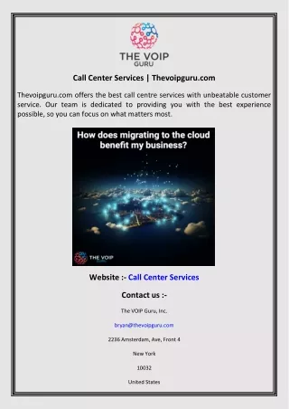 call center services thevoipguru com
