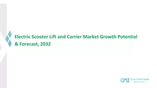 Electric Scooter Lift and Carrier Market 2024-2032; Growth Forecast & Industry S