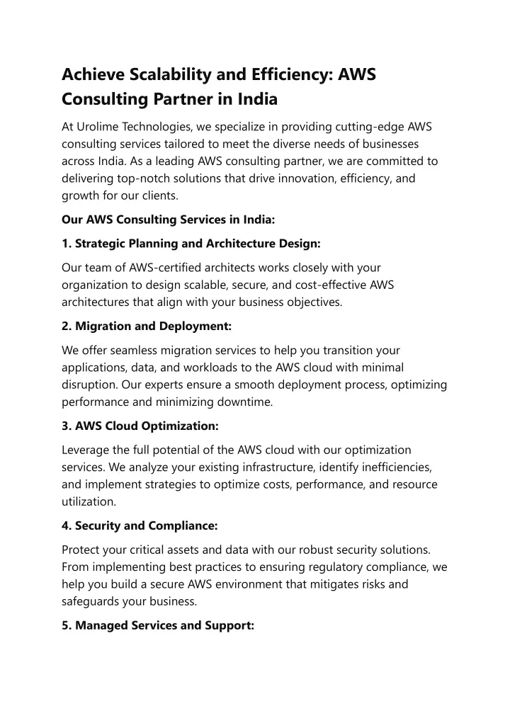 achieve scalability and efficiency aws consulting