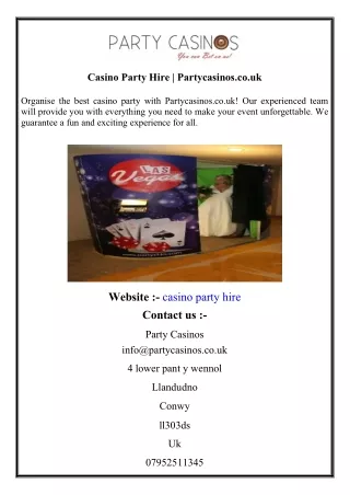Casino Party Hire  Partycasinos.co.uk