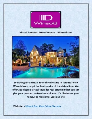 Virtual Tour Real Estate Toronto | Winsold.com