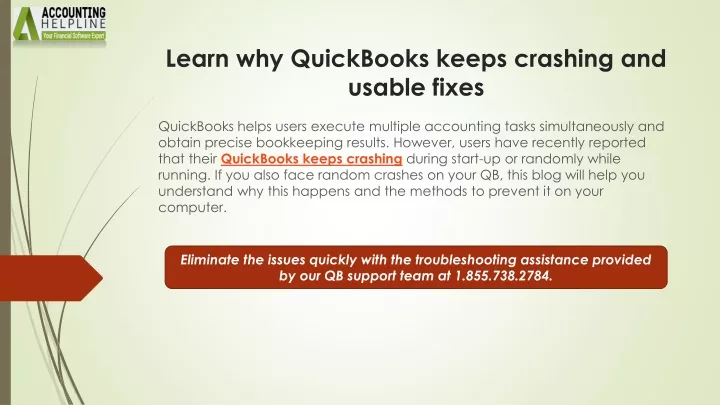 learn why quickbooks keeps crashing and usable fixes