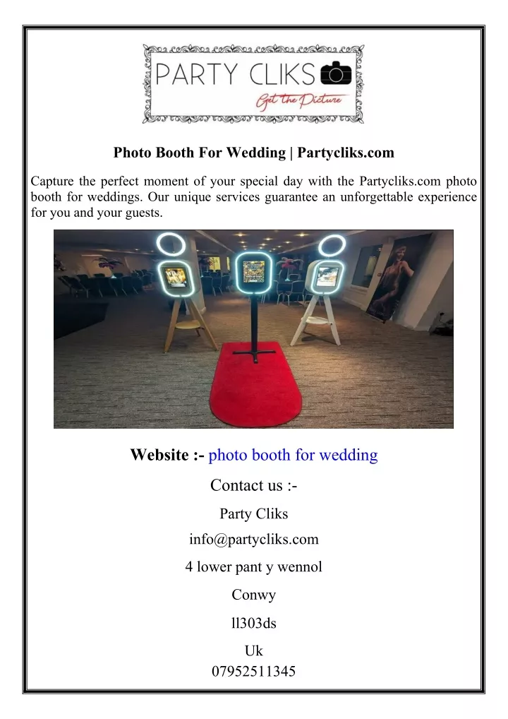 photo booth for wedding partycliks com