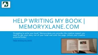 Help Writing My Book | Memoryxlane.com
