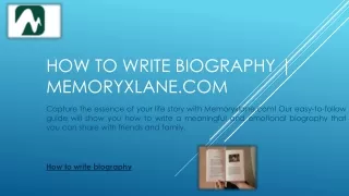 Writing Your Memories | Memoryxlane.com