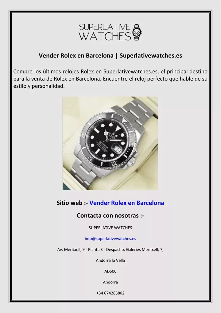 vender rolex en barcelona superlativewatches es