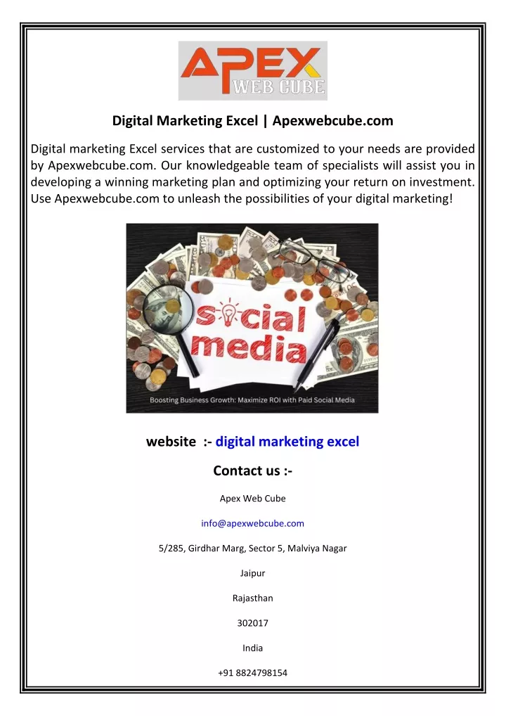 digital marketing excel apexwebcube com