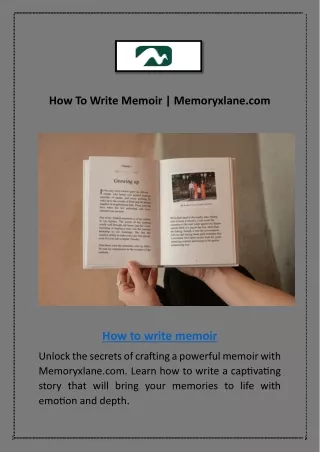 How To Write Memoir | Memoryxlane.com