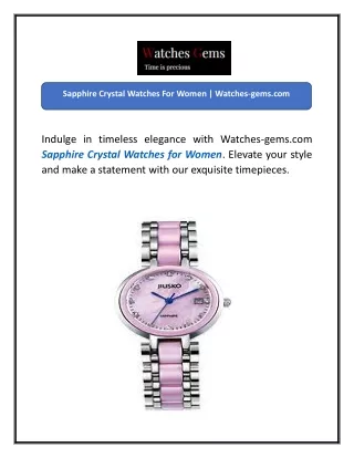 Sapphire Crystal Watches For Women  Watches-gems.com