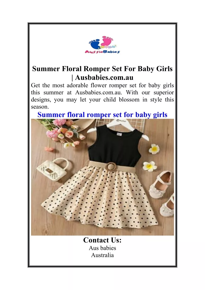 summer floral romper set for baby girls ausbabies