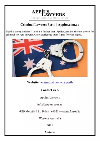 Criminal Lawyers Perth  Appius.com.au