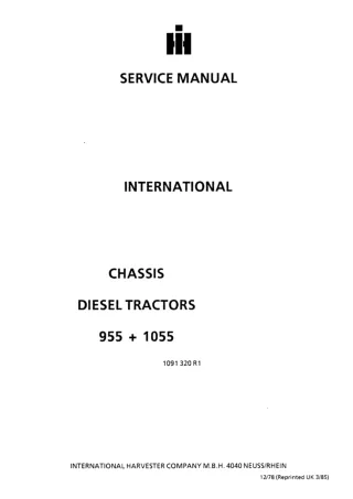 CASE IH 955 Tractor Service Repair Manual