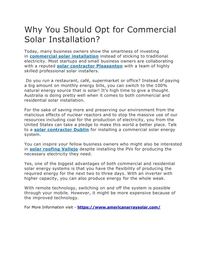 why you should opt for commercial solar