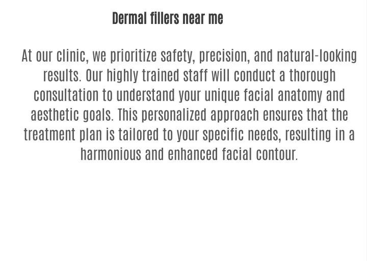 dermal fillers near me