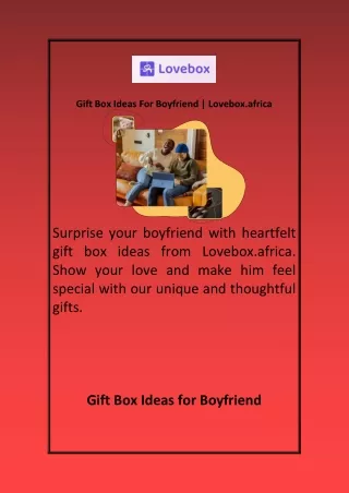 Gift Box Ideas For Boyfriend Lovebox africa