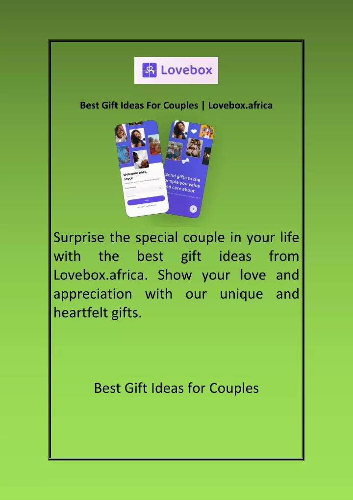 best gift ideas for couples lovebox africa