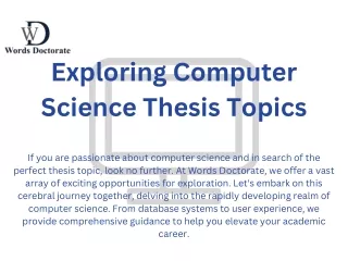 Thesis Topic For Computer science in Phoenix ,USA-PPT