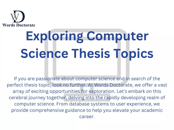 exploring computer science thesis topics