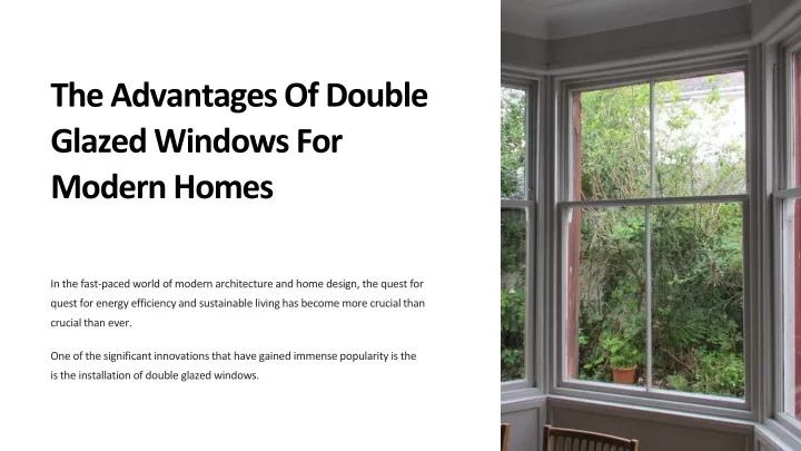 the advantages of double glazed windows