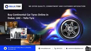 Buy Continental Car Tyres Online in Dubai, UAE – Yalla Tyre