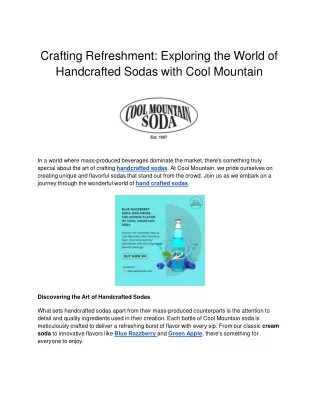 crafting refreshment exploring the world of handcrafted sodas with cool mountain