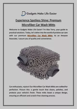 Experience Spotless Shine: Premium Microfiber Car Wash Mitts