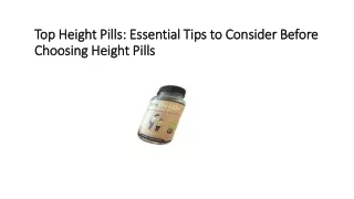 Essential Tips to Consider Before Choosing Height Pills