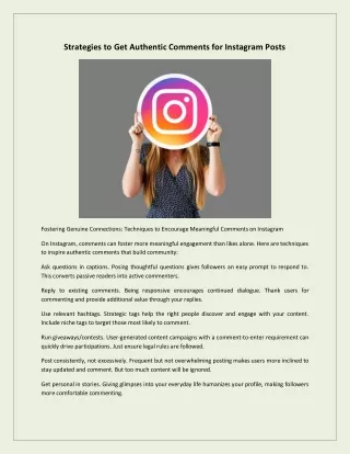 Strategies to Get Authentic Comments for Instagram Posts