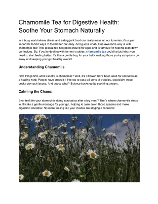 Chamomile Tea for Digestive Health_ Soothe Your Stomach Naturally