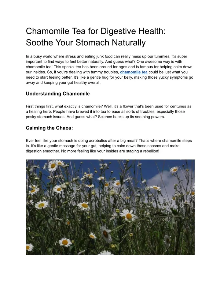 chamomile tea for digestive health soothe your