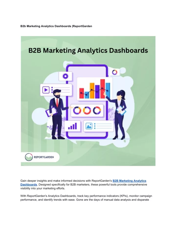 b2b marketing analytics dashboards reportgarden