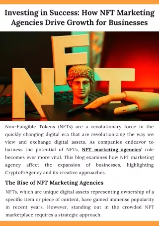 Investing in Success How NFT Marketing Agencies Drive Growth for Businesses