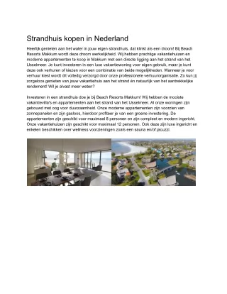 strandhuis kopen in nederland