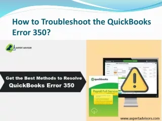 How to Troubleshoot the QuickBooks Error 350