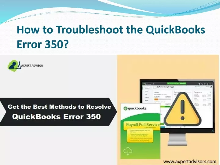how to troubleshoot the quickbooks error 350