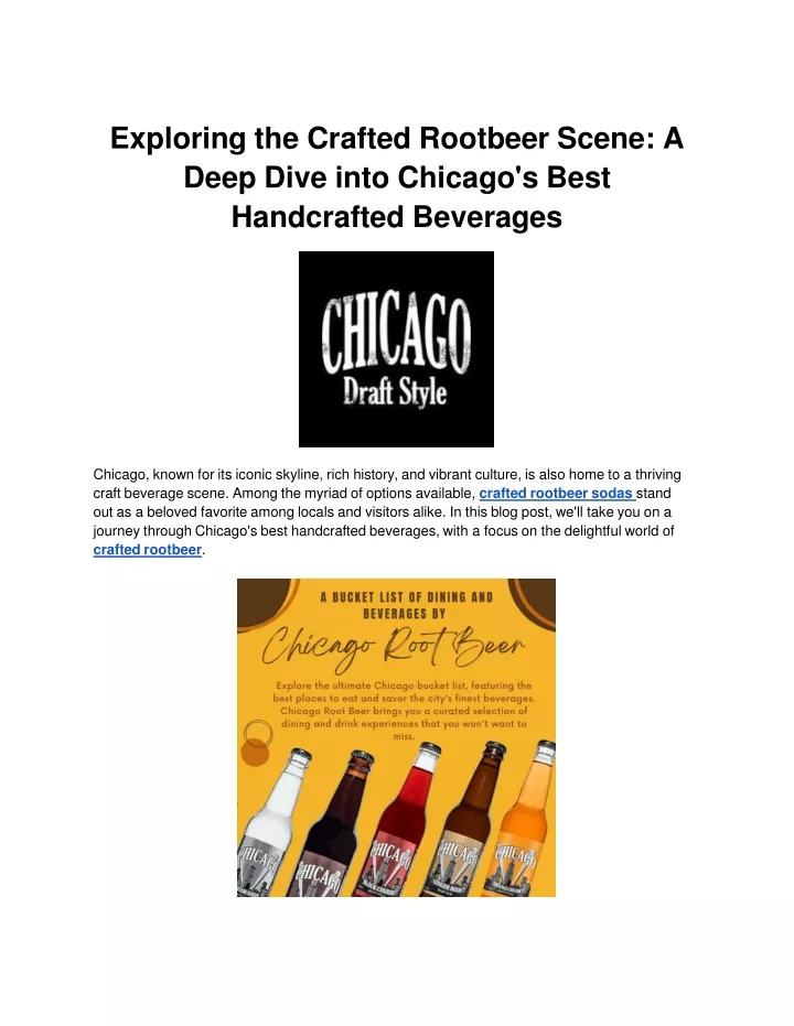 exploring the crafted rootbeer scene a deep dive into chicago s best handcrafted beverages