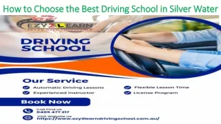 How to Choose the Best Driving School in Silver Water