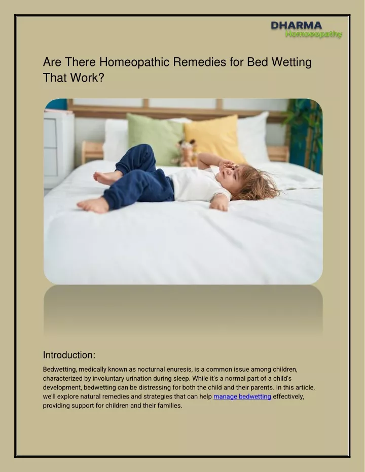 are there homeopathic remedies for bed wetting