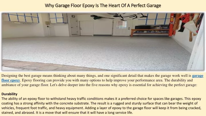 why garage floor epoxy is the heart of a perfect garage