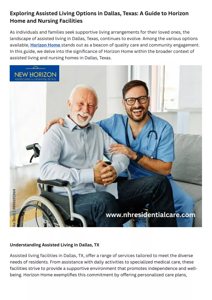 exploring assisted living options in dallas texas