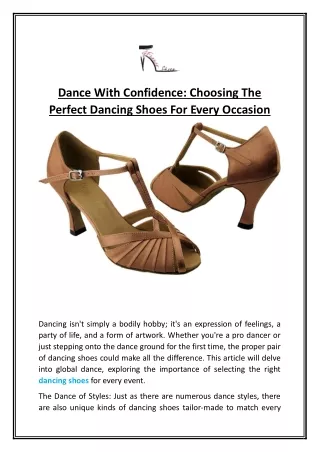 Dance With Confidence: Choosing The Perfect Dancing Shoes For Every Occasion