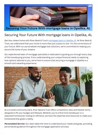 Securing Your Future With mortgage loans in Opelika, AL